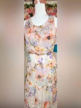 Italian floral silk blend. Beautiful dress
